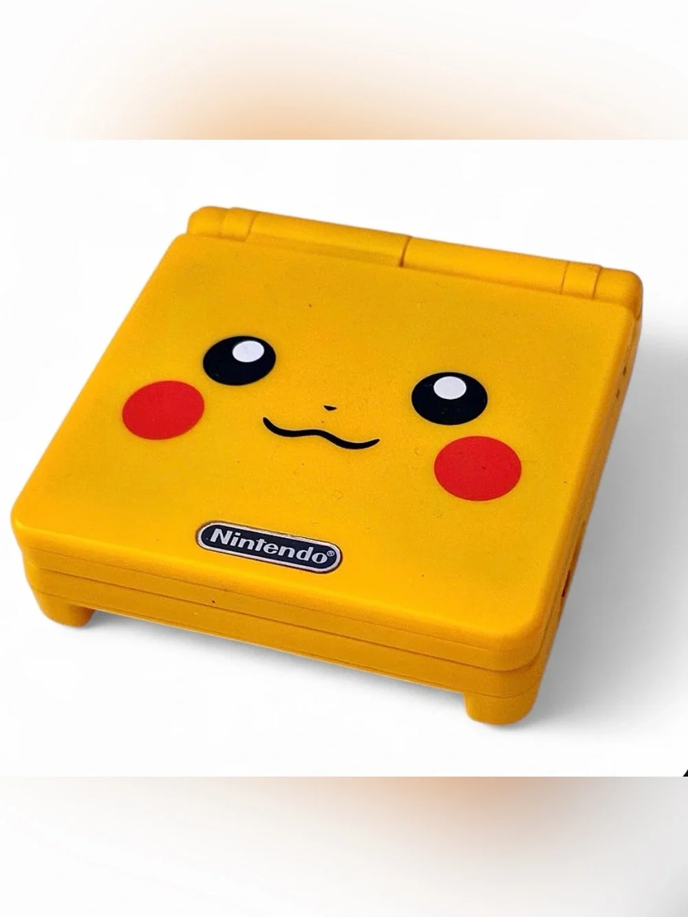 Nintendo Yellow Pikachu Face Game Boy Advance SP with Mixed Game Cartridges